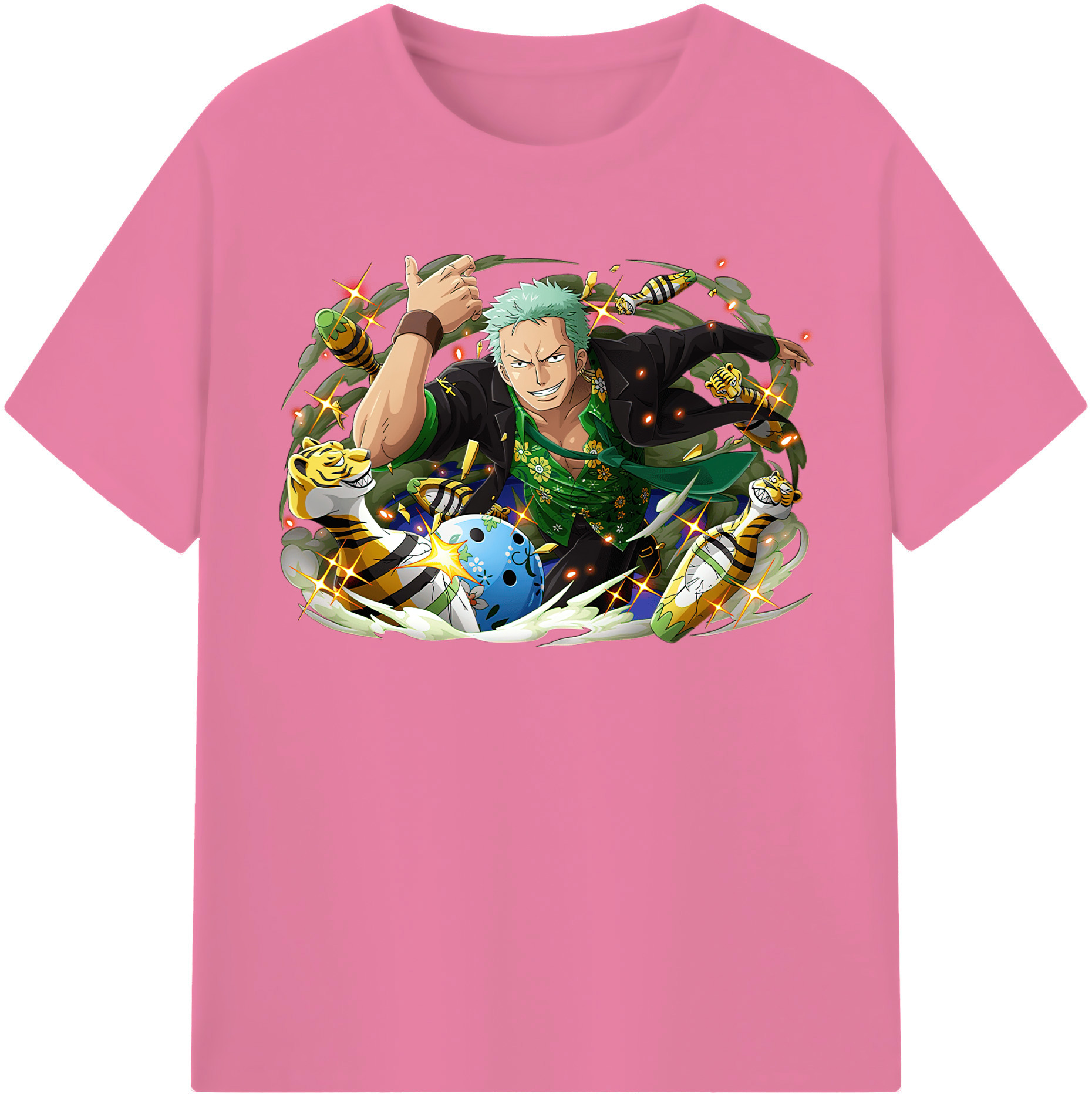 ワンピース ロロノア・ゾロ ONE PIECE Roronoa Zoro 綿100％半袖Tシャツ（フロントプリント）